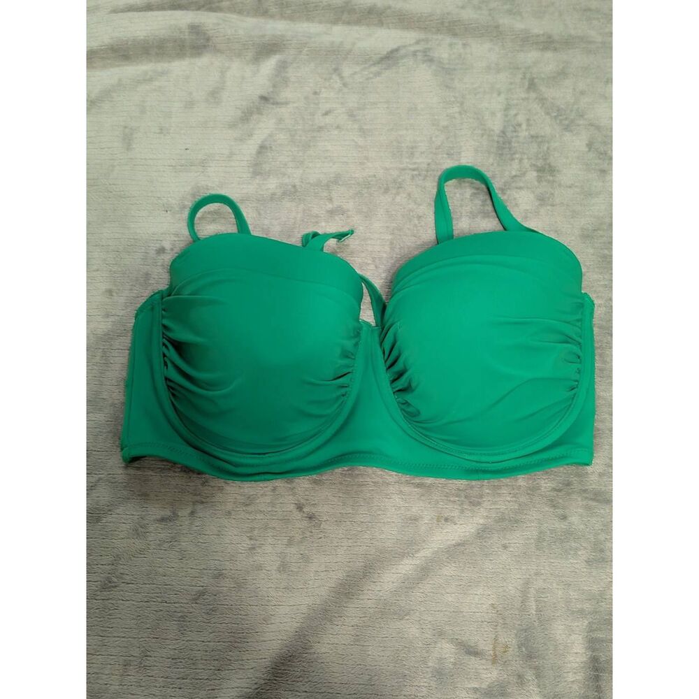 Green Bandeau Underwire Swim Top - Women Swim